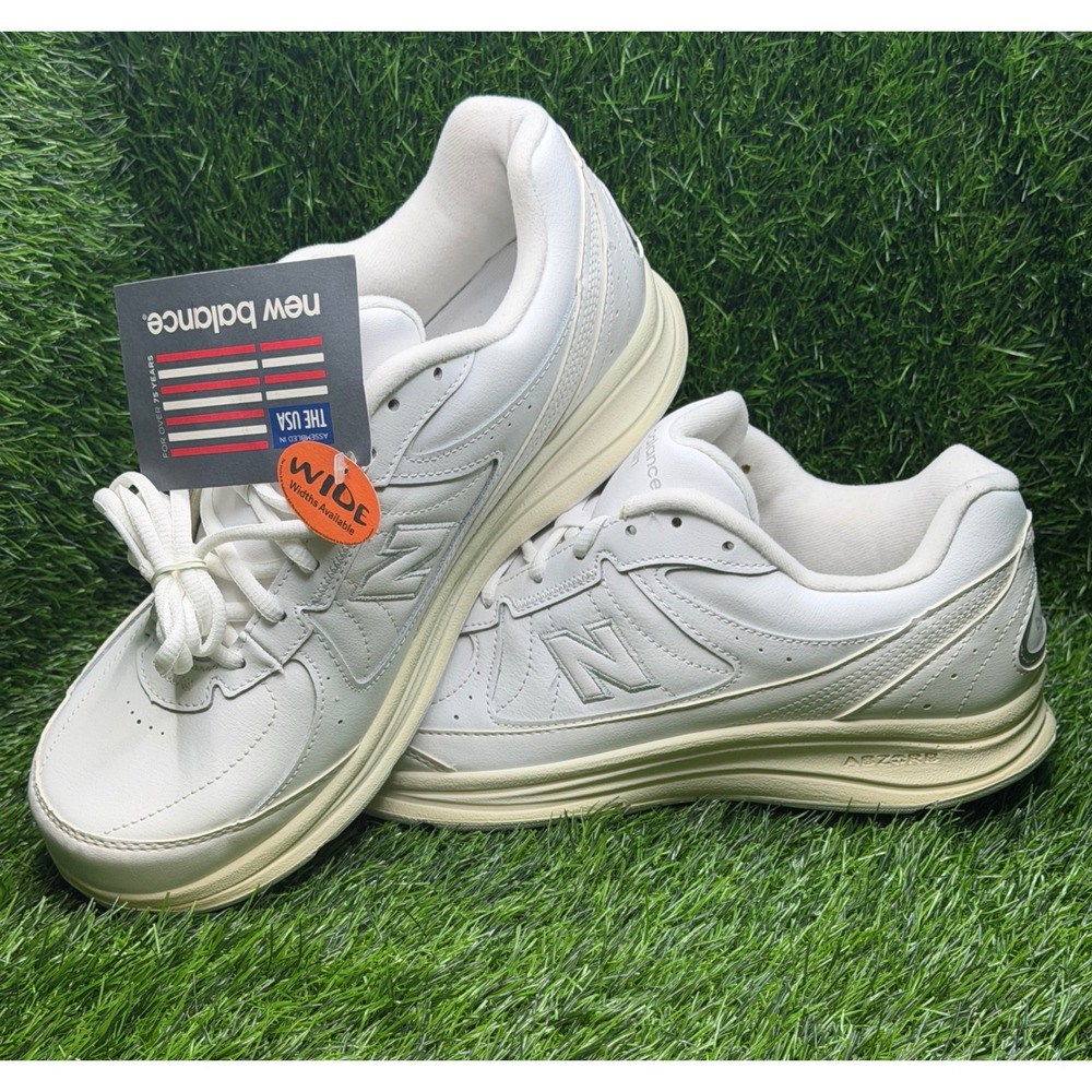 New Balance 577 Womens 11 2E Wide White Leather Walking Shoes WW577WT USA Made